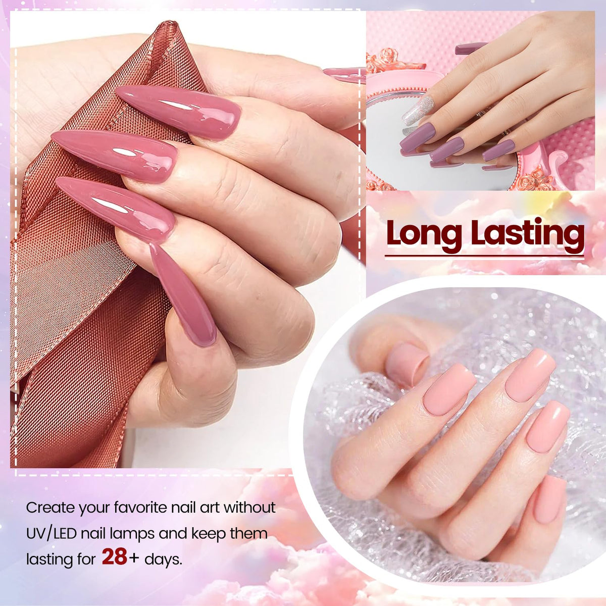OpenLive application in use dipping nails into powder showcasing simple lamp-free steps