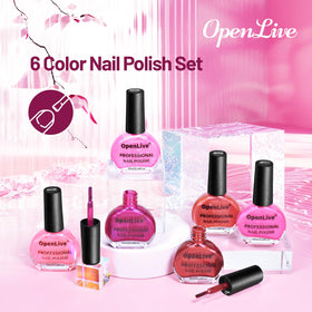 OpenLive brush stroke of polish on a nail illustrating application, demonstrates even coverage