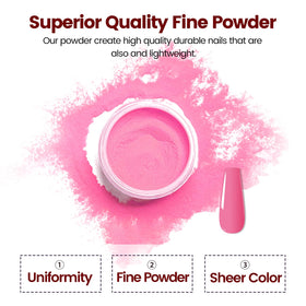 OpenLive close-up of ultra-fine dip powder texture for smooth, even application