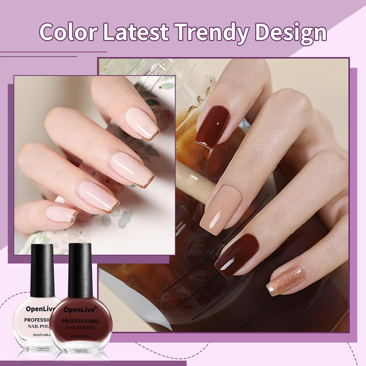 OpenLive close-up of polished nail texture showing smooth, high-coverage finish
