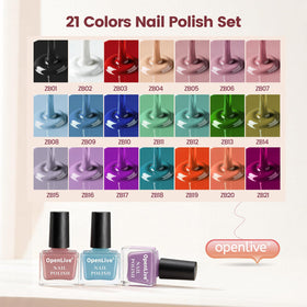 OpenLive top view array of 24 shades spread out to display color variety and choice