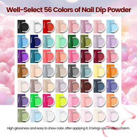 OpenLive color palette array displaying 56 powders for limitless mixing and color choices
