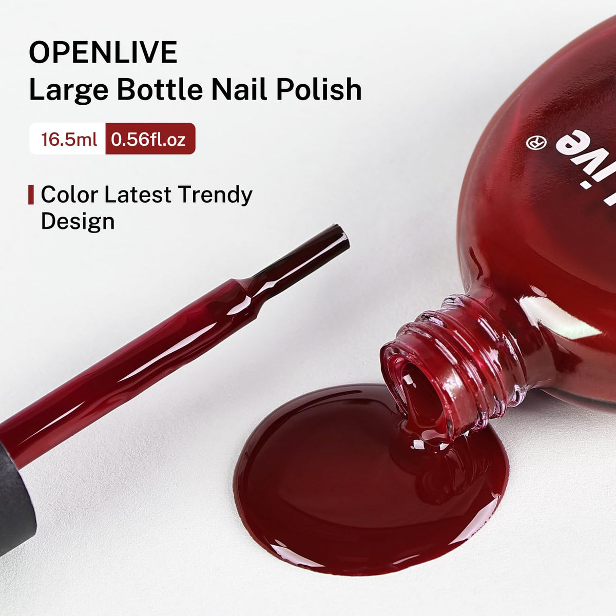 OpenLive hand holding clutch showcasing stylish dark red polish for confident looks