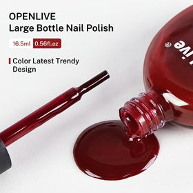 OpenLive hand holding clutch showcasing stylish dark red polish for confident looks
