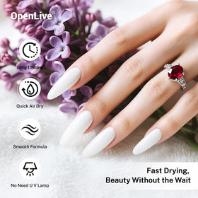 OpenLive French manicure example on nails demonstrating crisp white tips and polish sheen