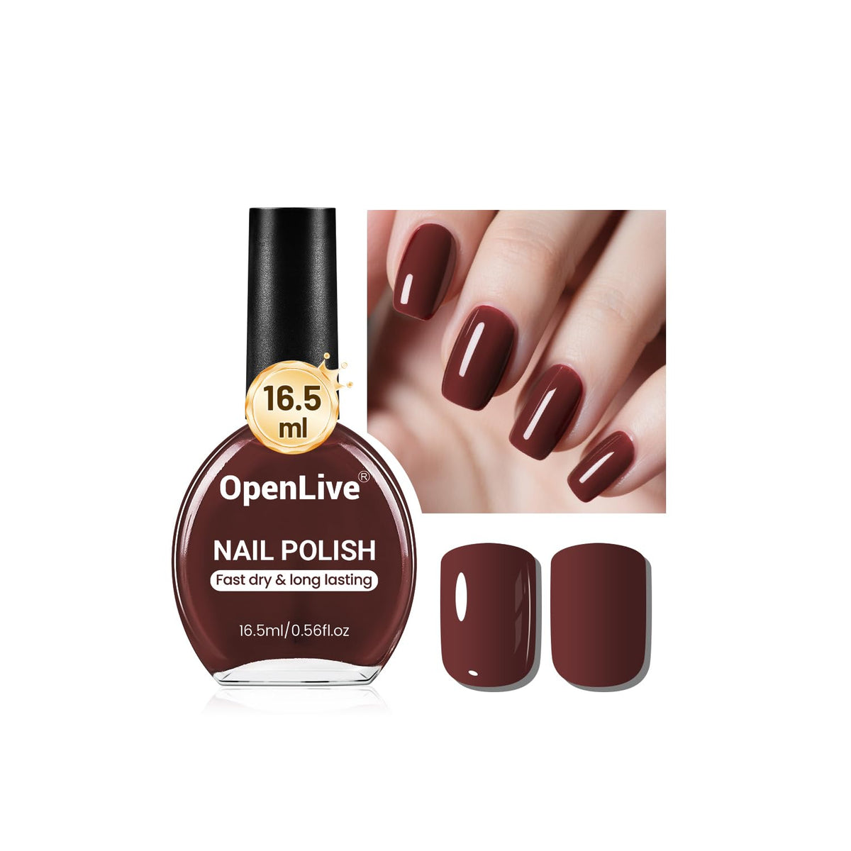 OpenLive front bottle view showing label and brown shade for confident color choice