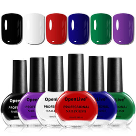 OpenLive front packaging showing six-color set and quick-dry benefit