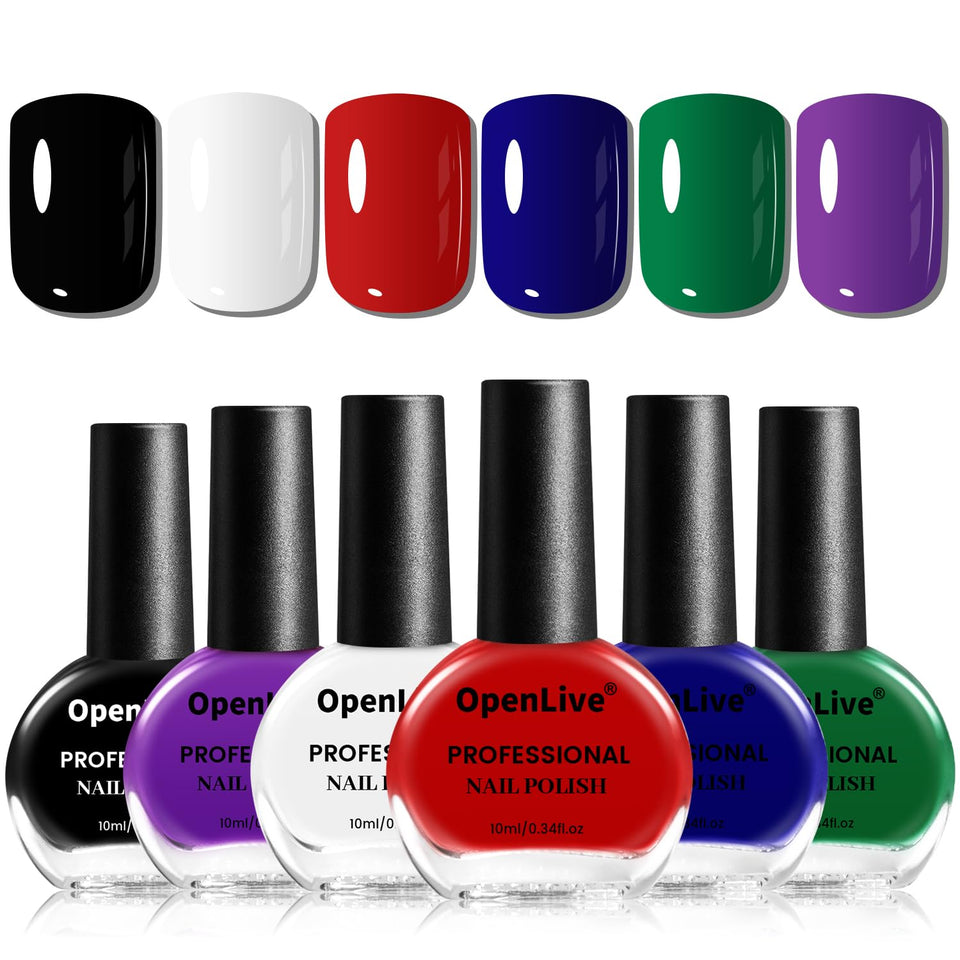 OpenLive front packaging showing six-color set and quick-dry benefit