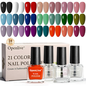 OpenLive front packaging showing 24 mini bottles and gift-ready box, versatile color range