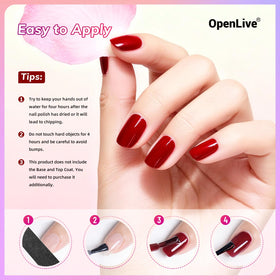 OpenLive manicure before and after showing visible color transformation benefit