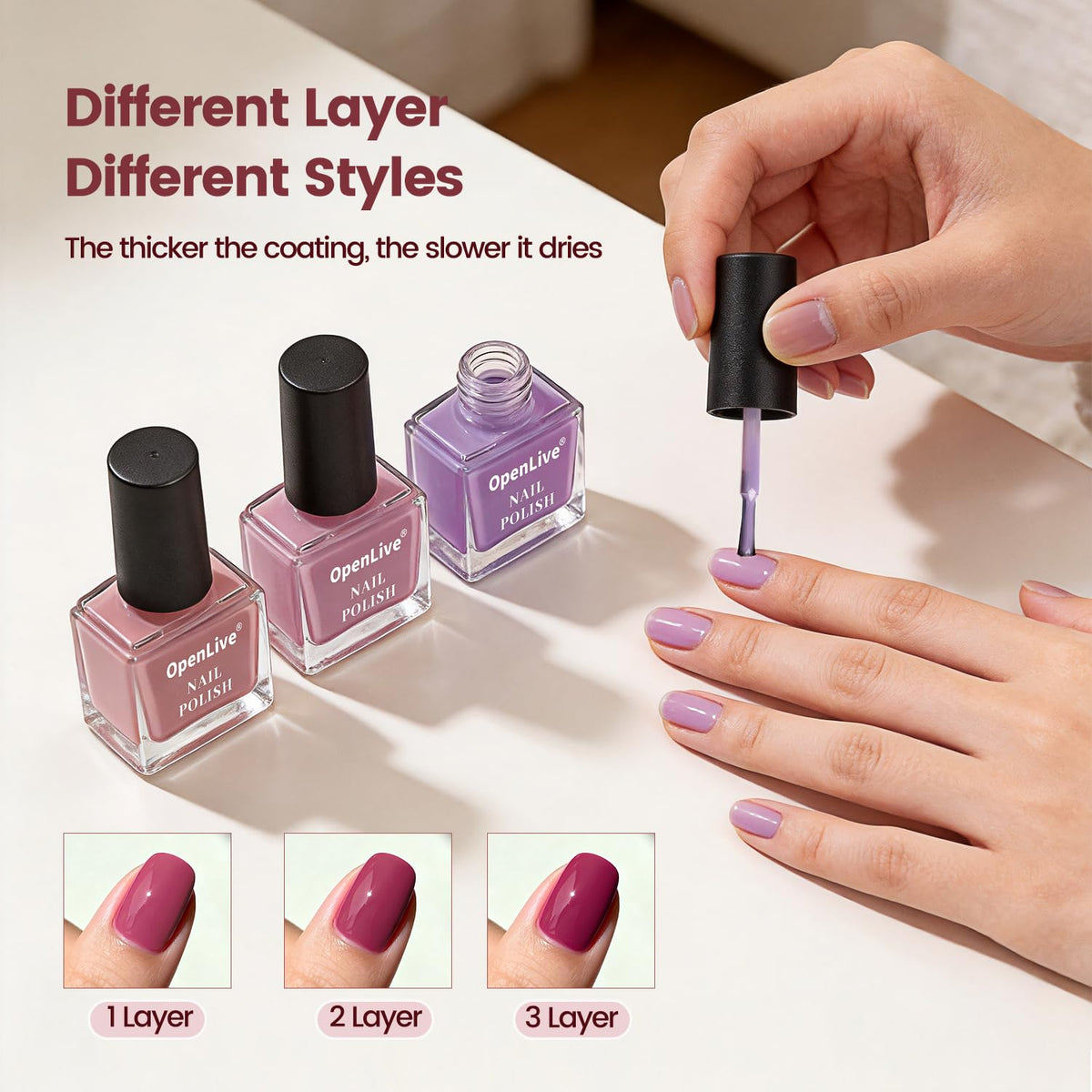 OpenLive matte top coat conversion swatch showing satin finish and modern look