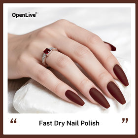 OpenLive painted nails on hand model demonstrating even coverage and style