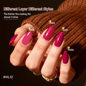 OpenLive polished fingernails wearing cherry red, demonstrates wearable finish