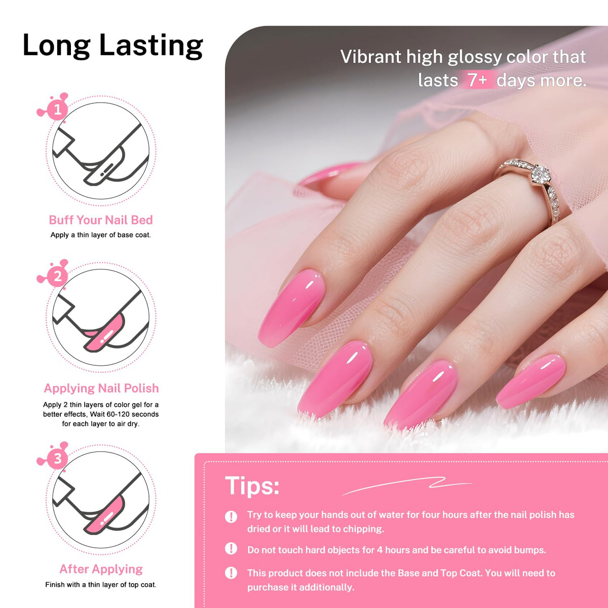 OpenLive rose pink used in simple floral nail art demonstrating versatility for designs