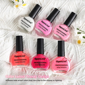 OpenLive six shades laid out flatlay displaying complementary reds and pinks for gifting