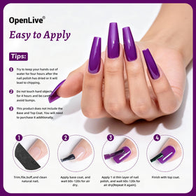 OpenLive swatch on color strip displaying true purple hue and opacity