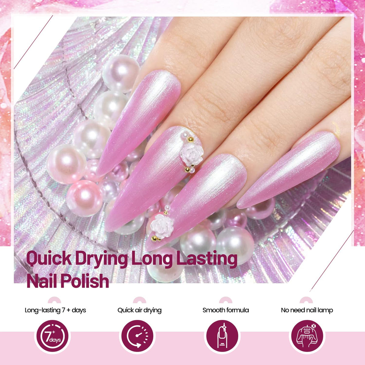 OpenLive swatches on a nail wheel displaying six shades, helps choose the perfect tone