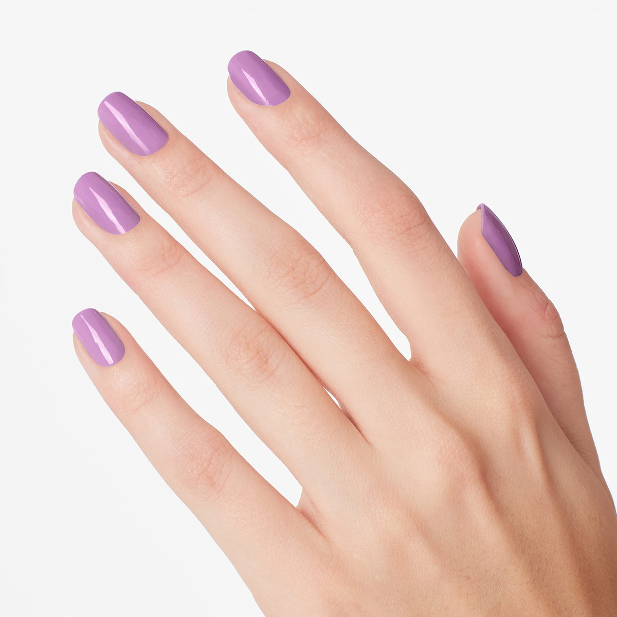 OPI manicure on model showing wearable lavender color benefit