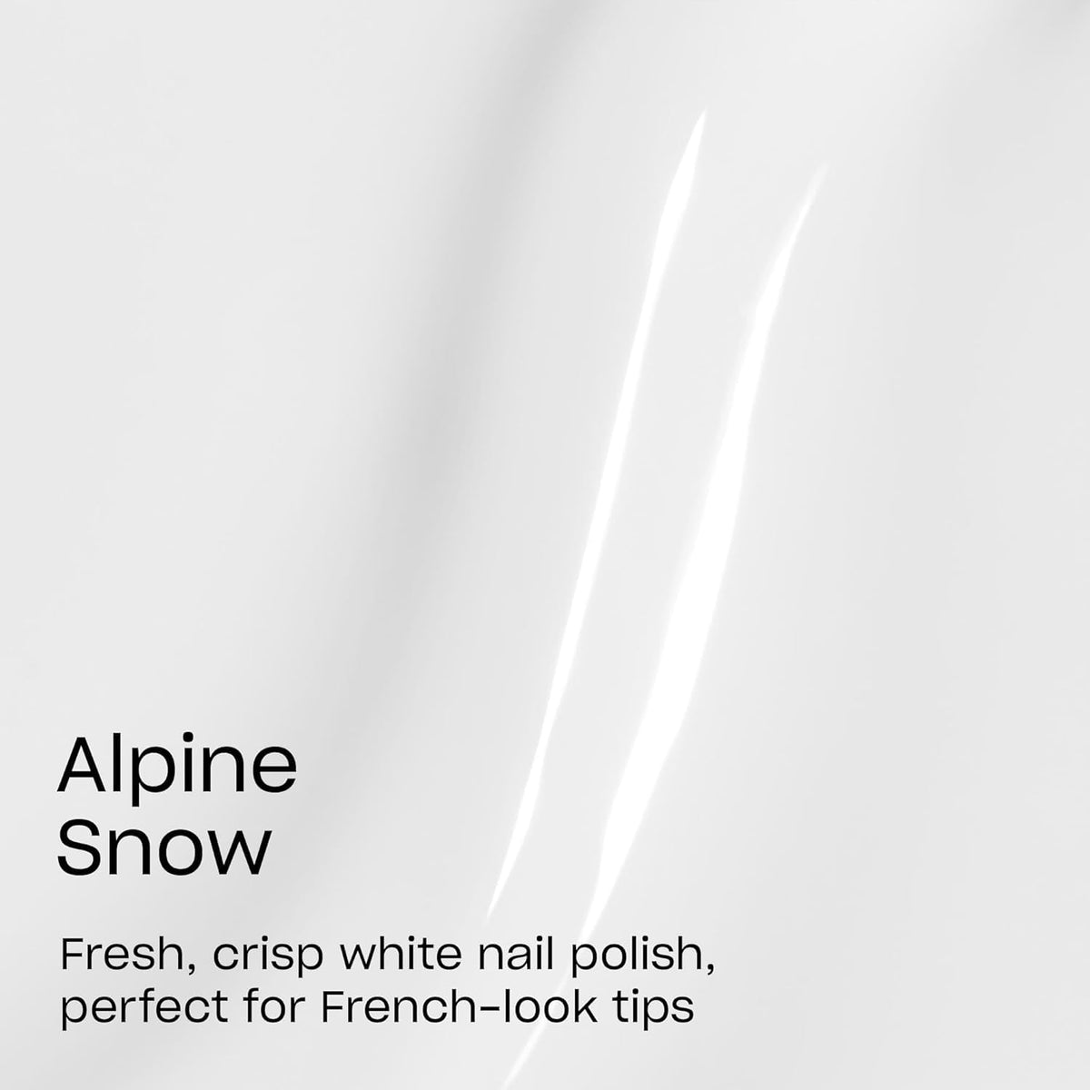 OPI Alpine Snow brush close-up demonstrating smooth, streak-free application