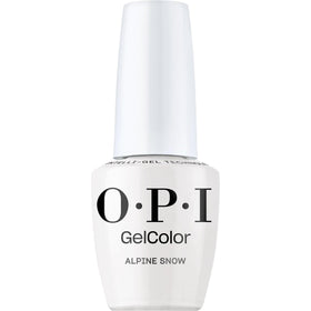 OPI front bottle showing opaque soft white shade and glossy benefit