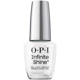 OPI Alpine Snow front bottle view showing glossy opaque white and brand clarity