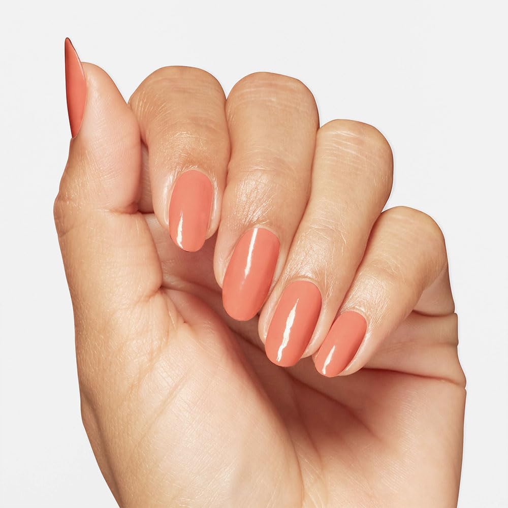 OPI Apricot AF close-up of lacquer texture highlighting creamy, chip-resistant formula