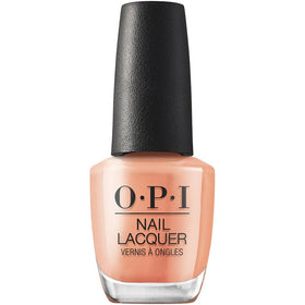 OPI Apricot AF front bottle showing vibrant orange color and label benefit