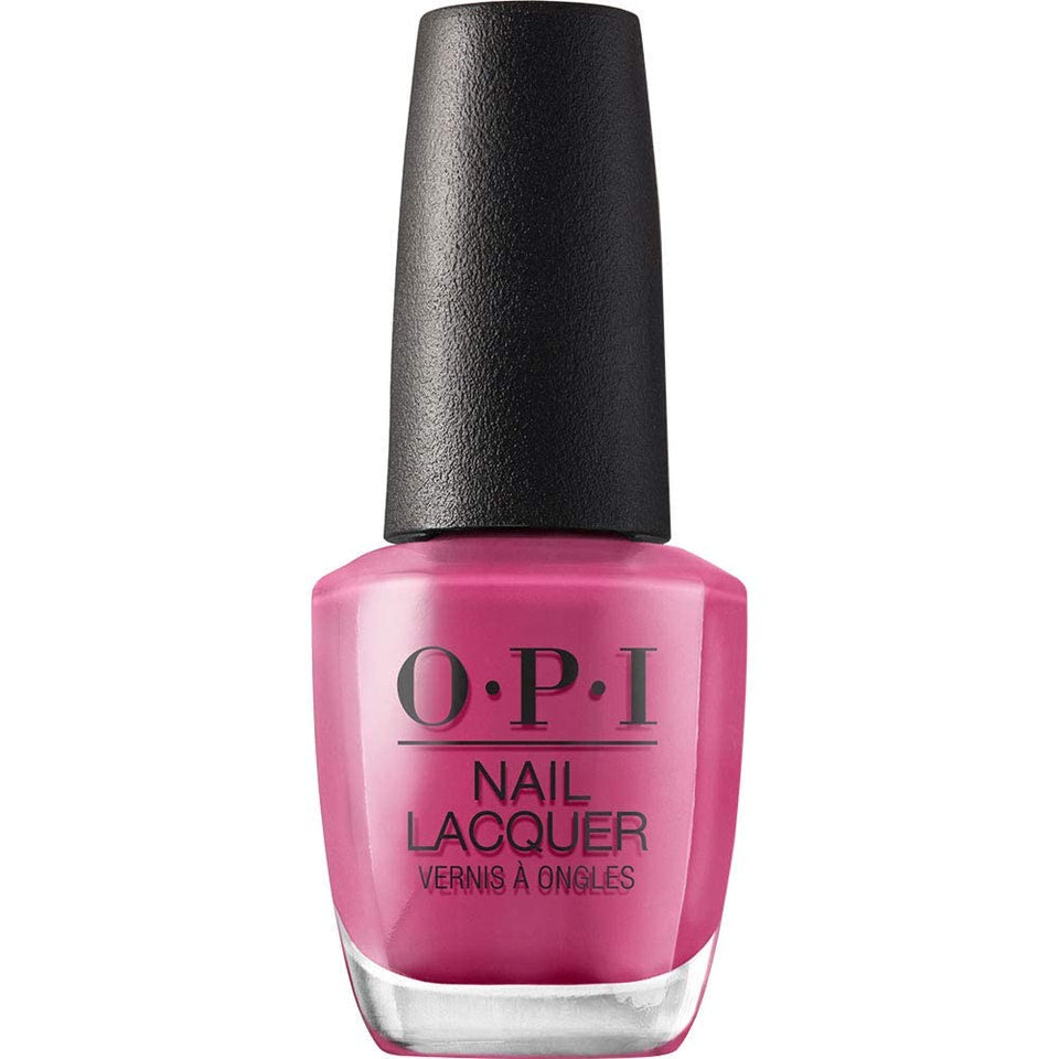 OPI Aurora Berry-alis front bottle showing deep pink crème and brand logo for lasting shine
