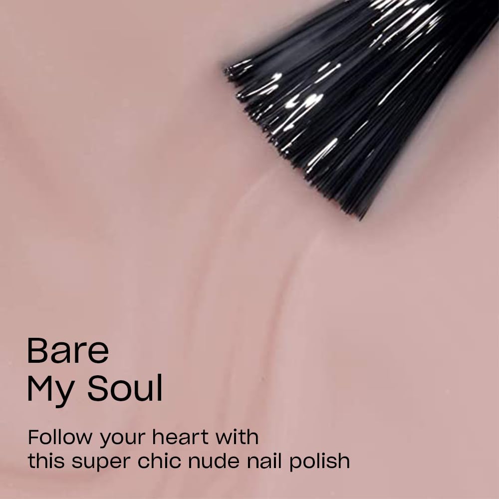 OPI brush spreading Bare My Soul lacquer showing smooth application and streak-free coverage