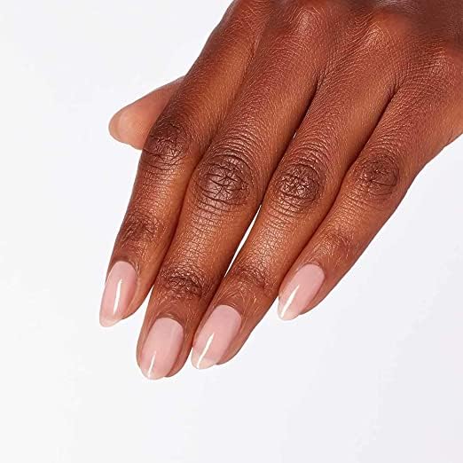 Close-up of painted nails with OPI Bare My Soul highlighting crème finish and salon shine