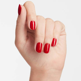 OPI Big Apple Red bottle cap and label close-up highlighting brand and formula clarity