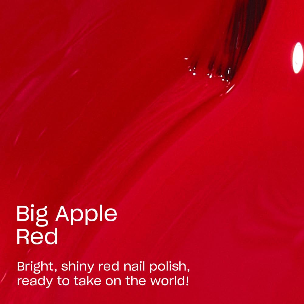 OPI Big Apple Red brush stroke close-up demonstrating smooth, streak-free application