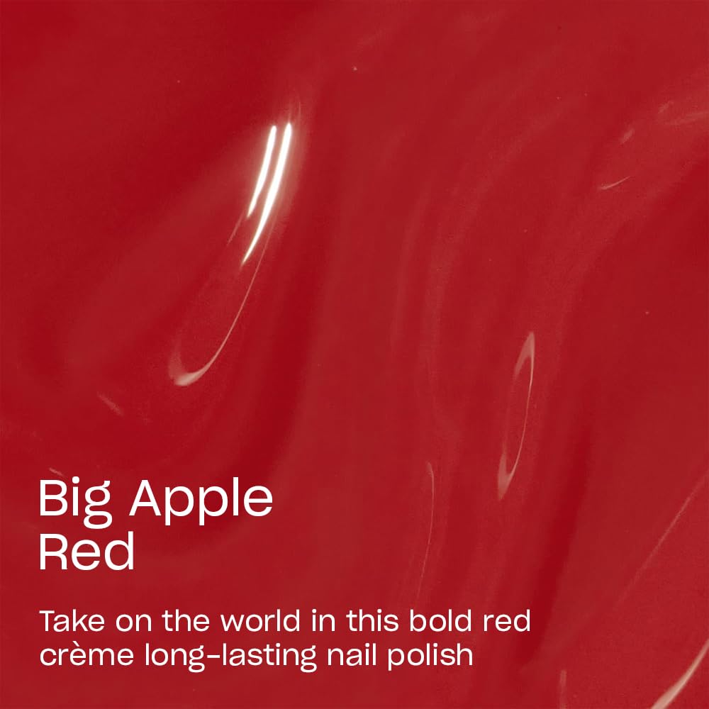 OPI Big Apple Red cap and label close-up highlighting brand and shade clarity