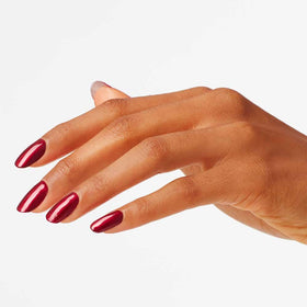 OPI bottle cap and label detail highlighting brand and polish name