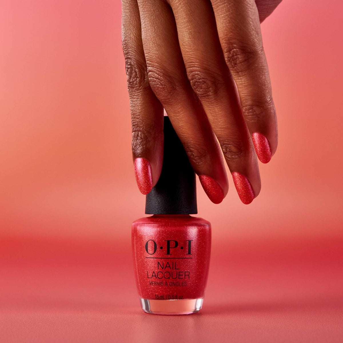 OPI bottle label and cap detail highlighting brand quality benefit