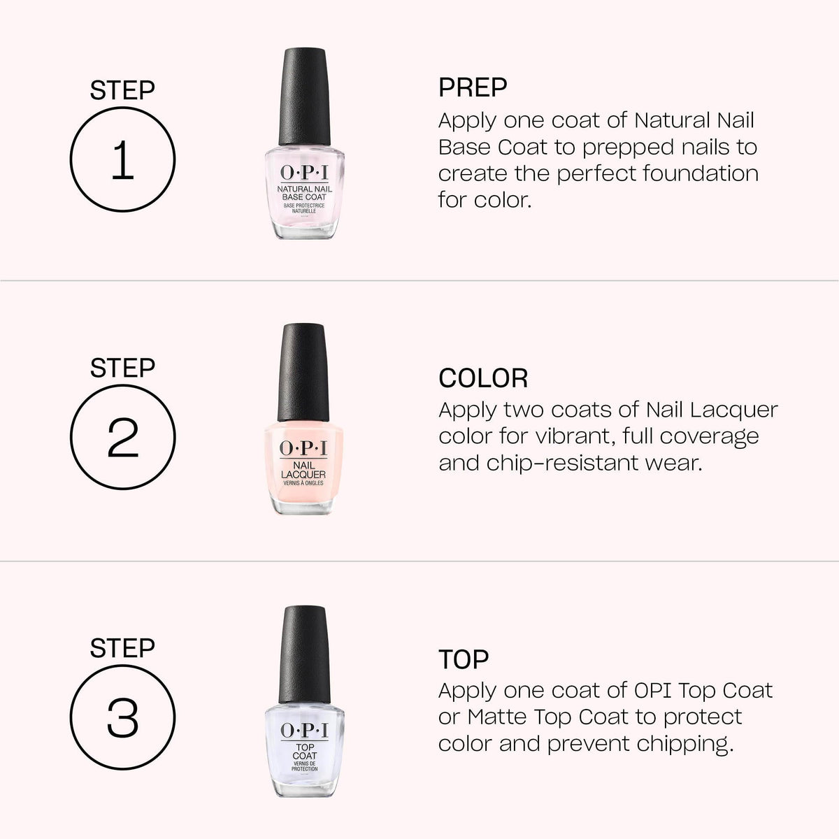 OPI label close-up highlighting shade name and professional formulation benefit