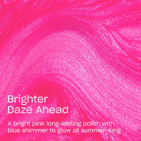 OPI Brighter Daze Ahead close-up of bottle highlighting blue pearl shimmer and sheen