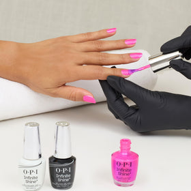 OPI Brighter Daze Ahead after top coat showing high-gloss, long-wear benefit