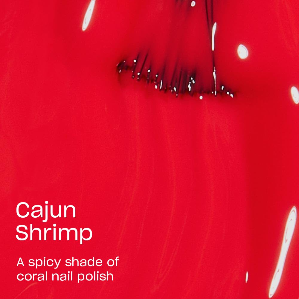 OPI Cajun Shrimp brush detail demonstrating pro-wide brush for smooth application