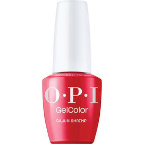 OPI Cajun Shrimp front bottle showing vibrant coral-red and glossy finish