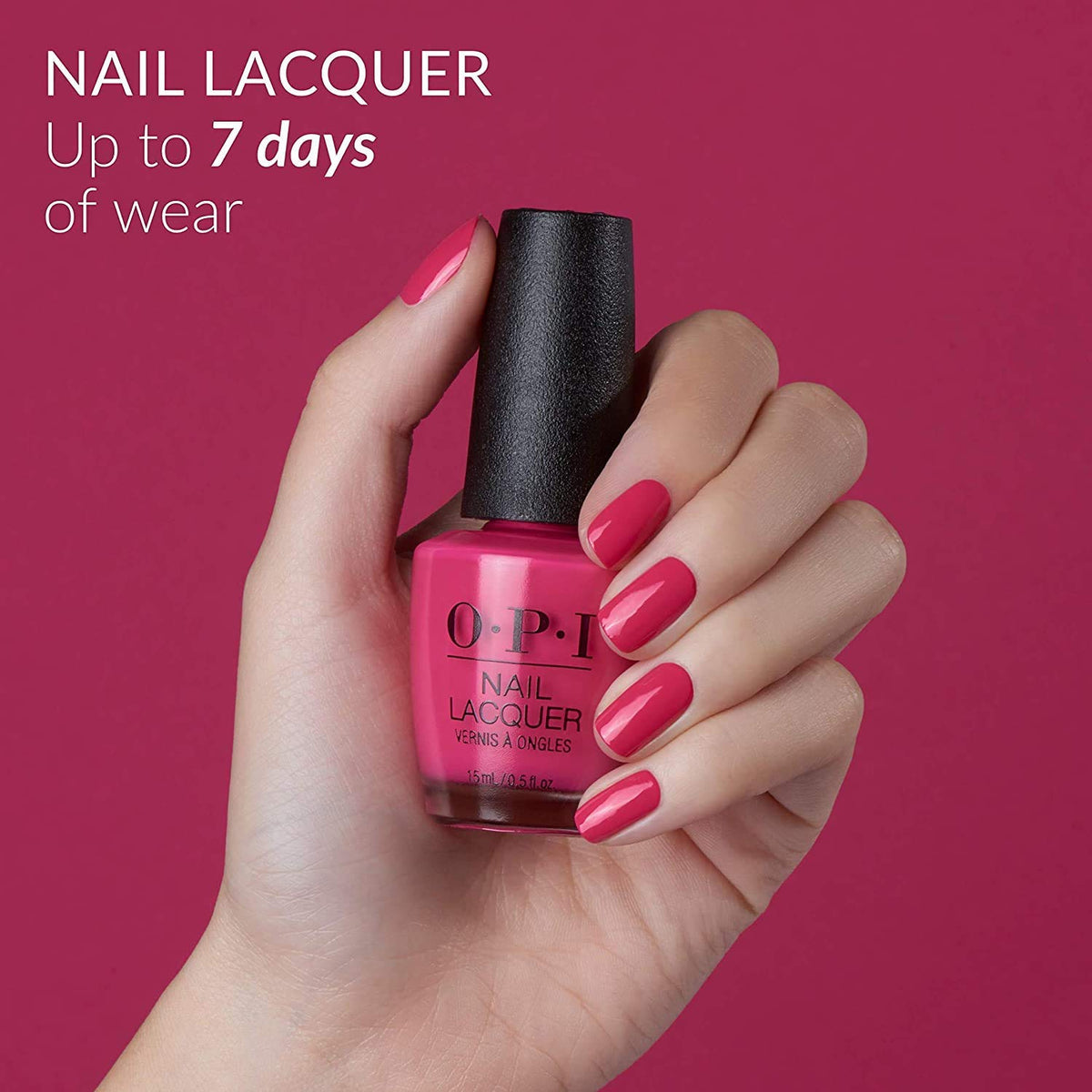 OPI bottle cap and label featuring shade name and collection for easy identification
