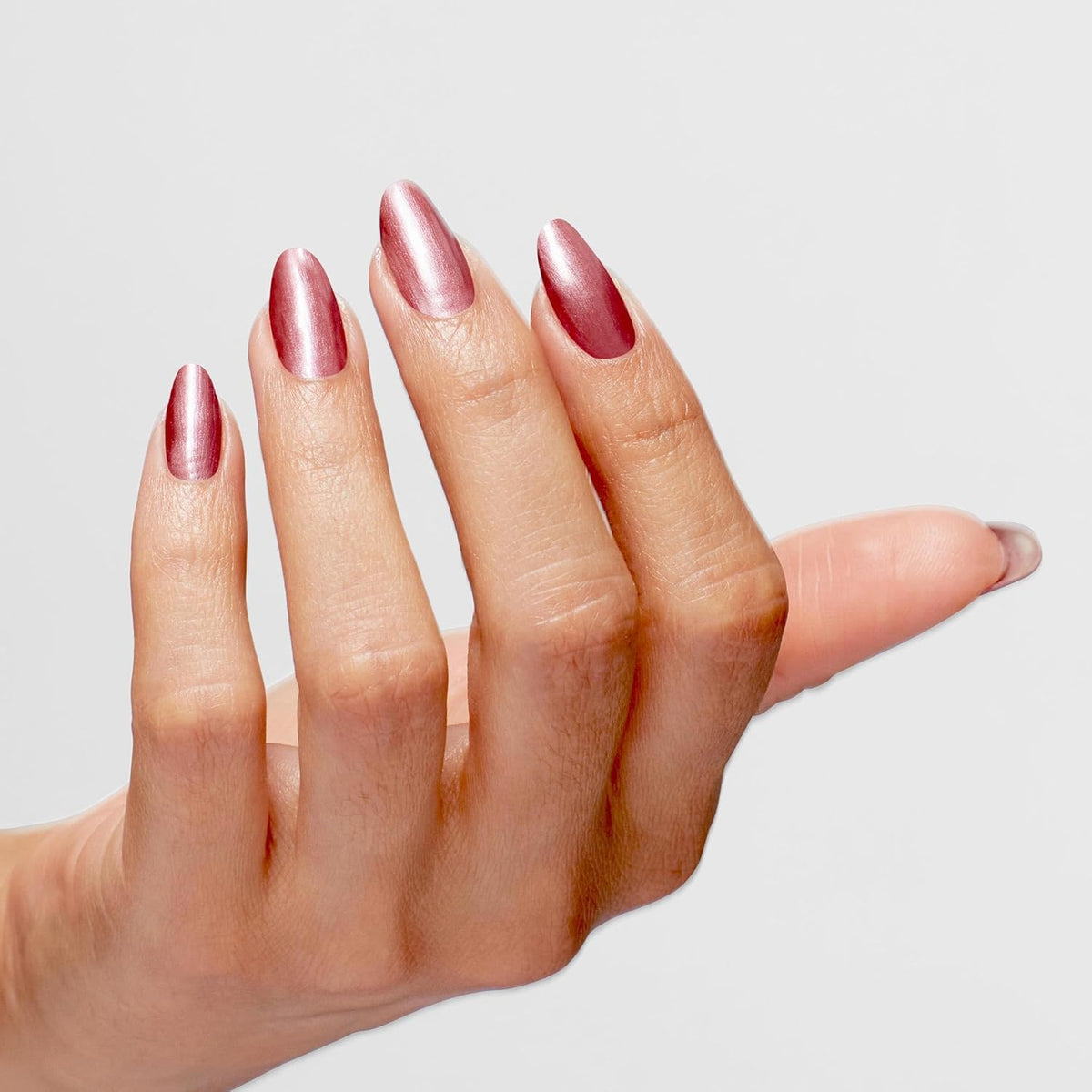 OPI close-up of painted nails highlighting pearl shimmer and high shine