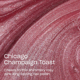 OPI swatch on hand revealing rosy pearl color and even opacity