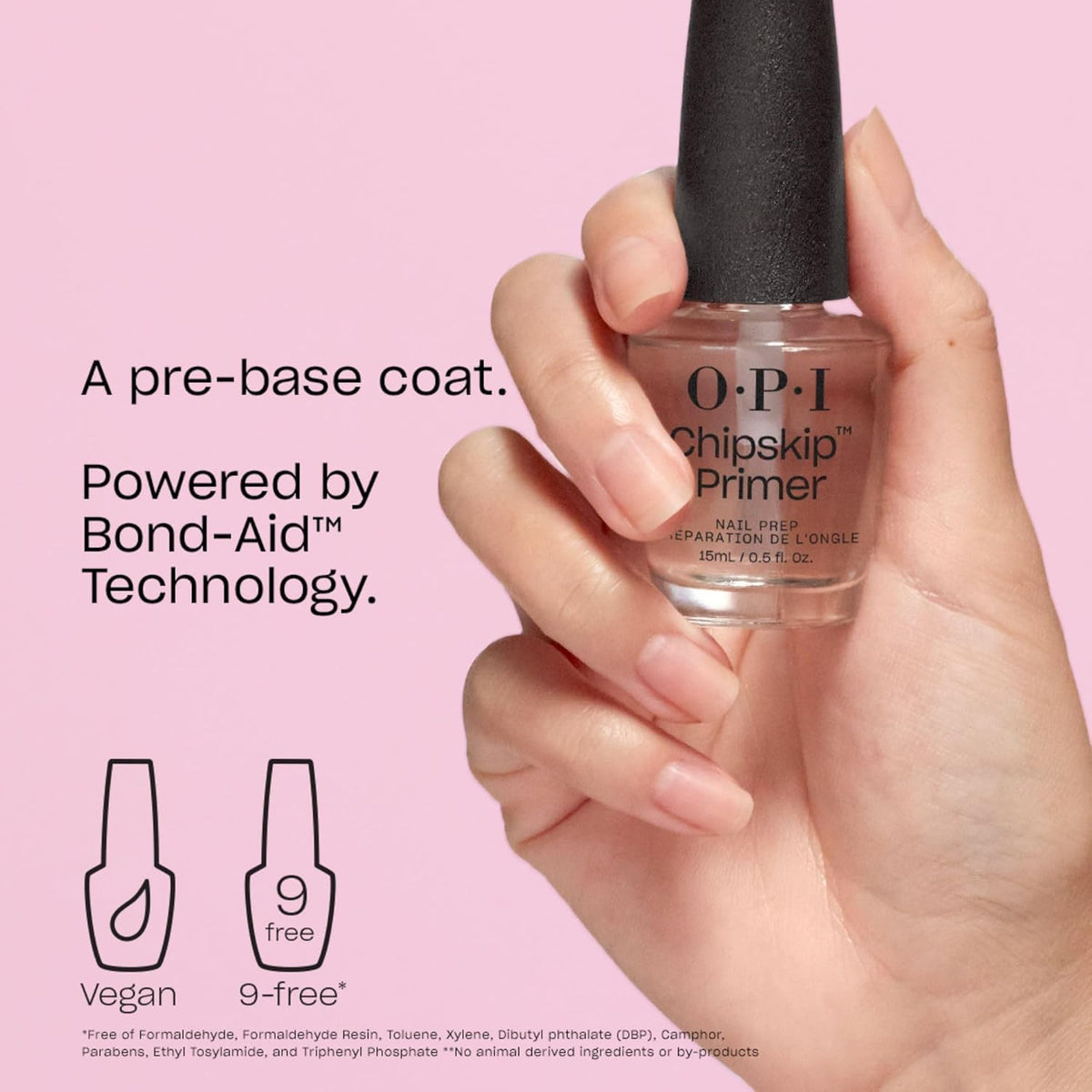 OPI Chip Skip applied on fingernail during manicure to prevent chipping
