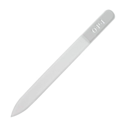 OPI crystal nail file front view showing slim design and easy shaping benefit