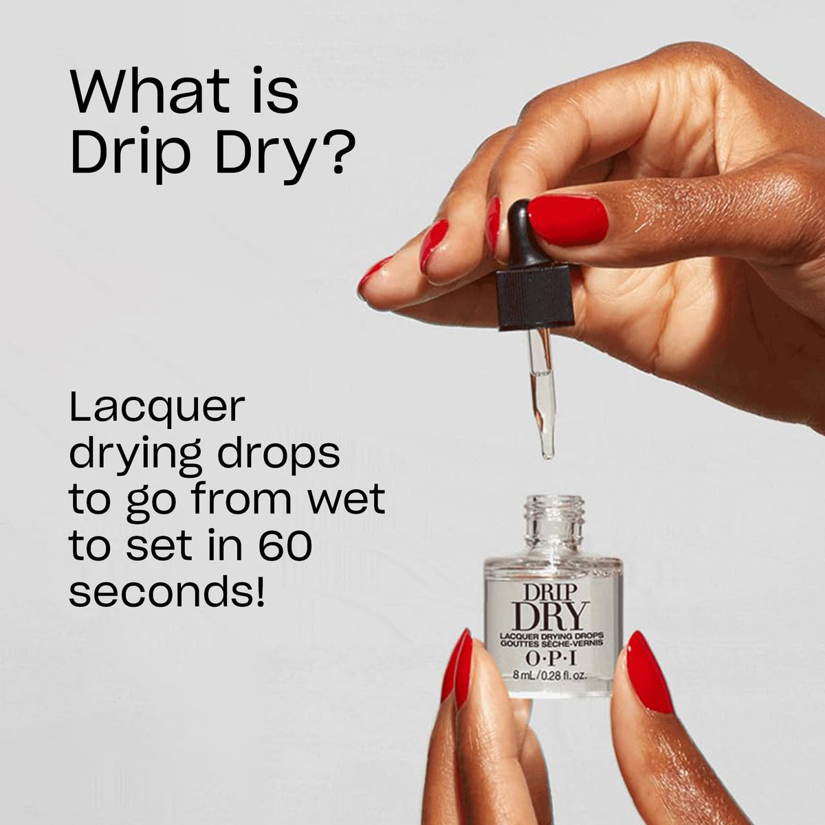 OPI drip dry dropper close-up dispensing a precise drop for speed