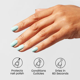 OPI drip dry applied on freshly painted nail to accelerate set time