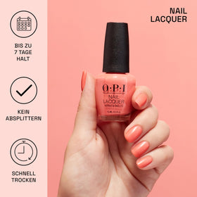OPI Dulce de Leche swatch on forearm showing rich opacity and wearable neutral benefit