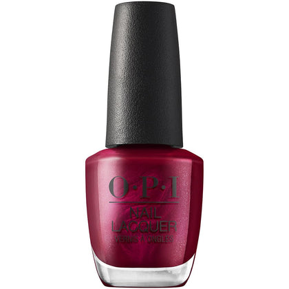 OPI bottle front packaging showing deep burgundy shade and brand identity for strong color