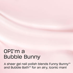 OPI brush stroke of OPI19m a Bubble Bunny demonstrating smooth coverage